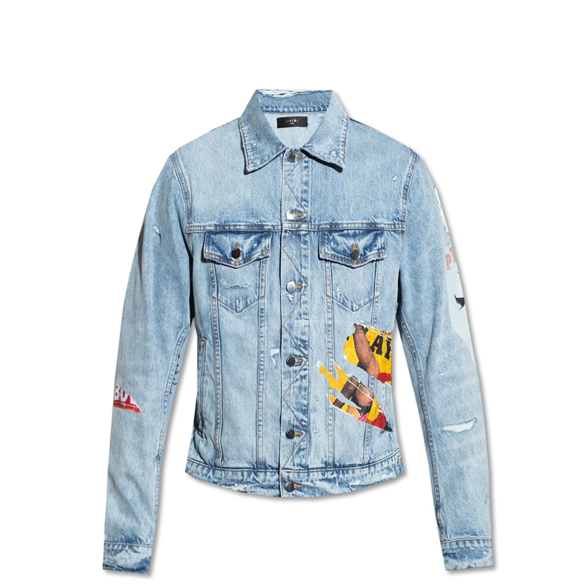 Amiri Playboy Magazine denim trucker jacket.