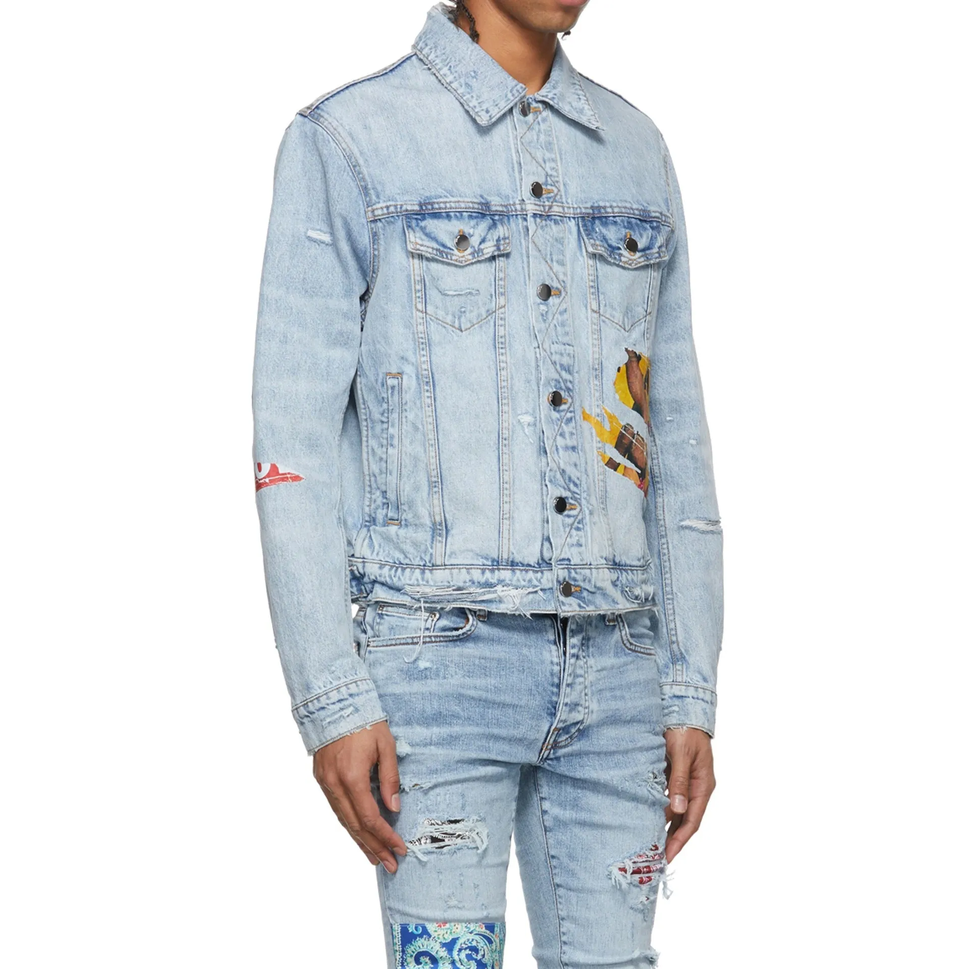 Amiri Playboy Magazine denim trucker jacket.