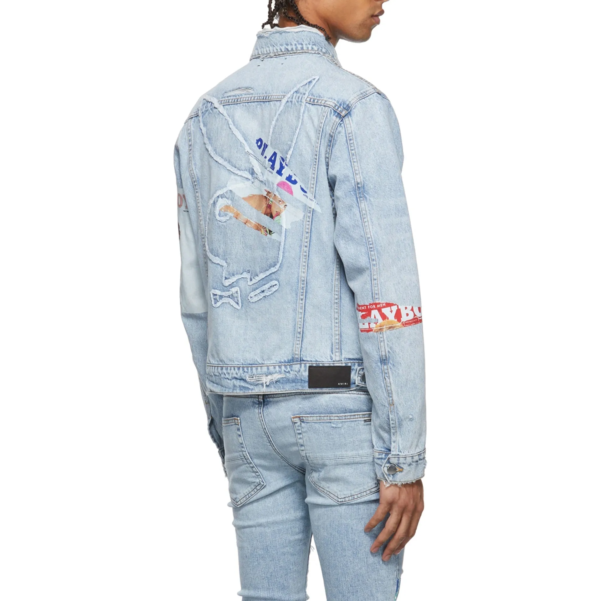 Amiri Playboy Magazine denim trucker jacket.