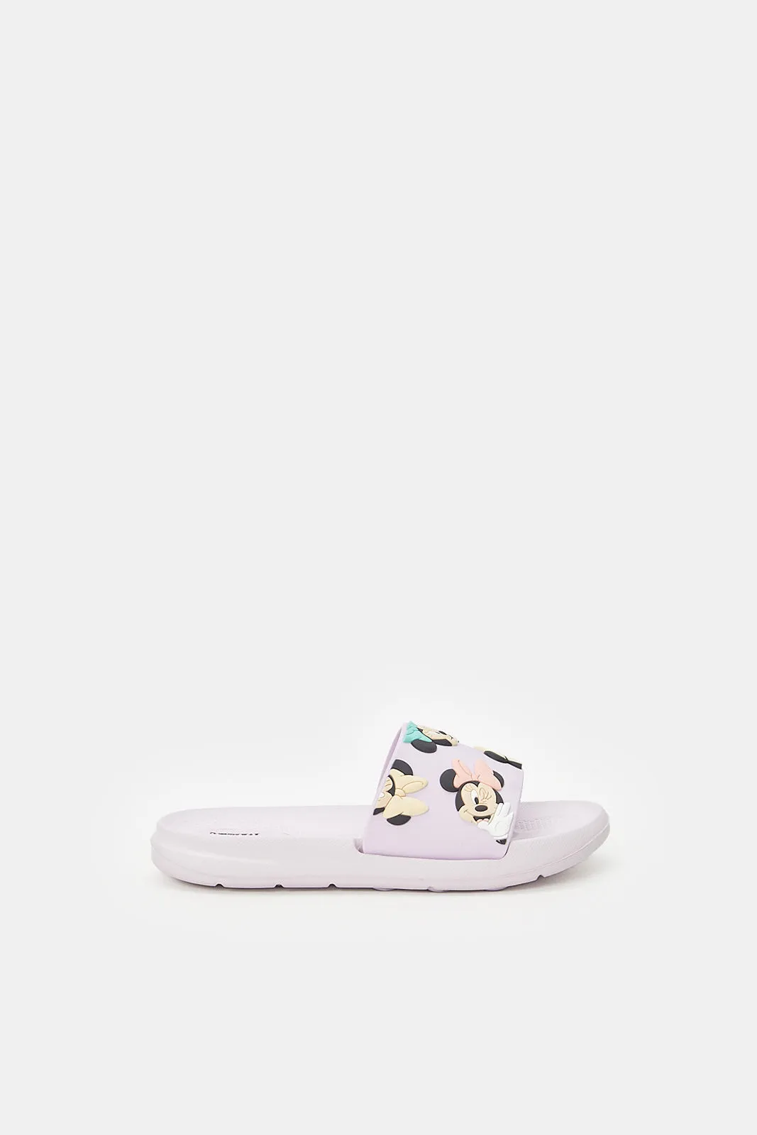 Girls Lilac Minnie Mouse Slides