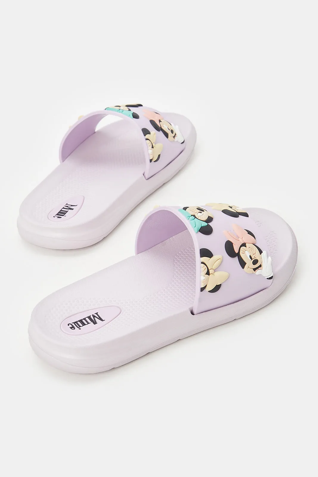 Girls Lilac Minnie Mouse Slides