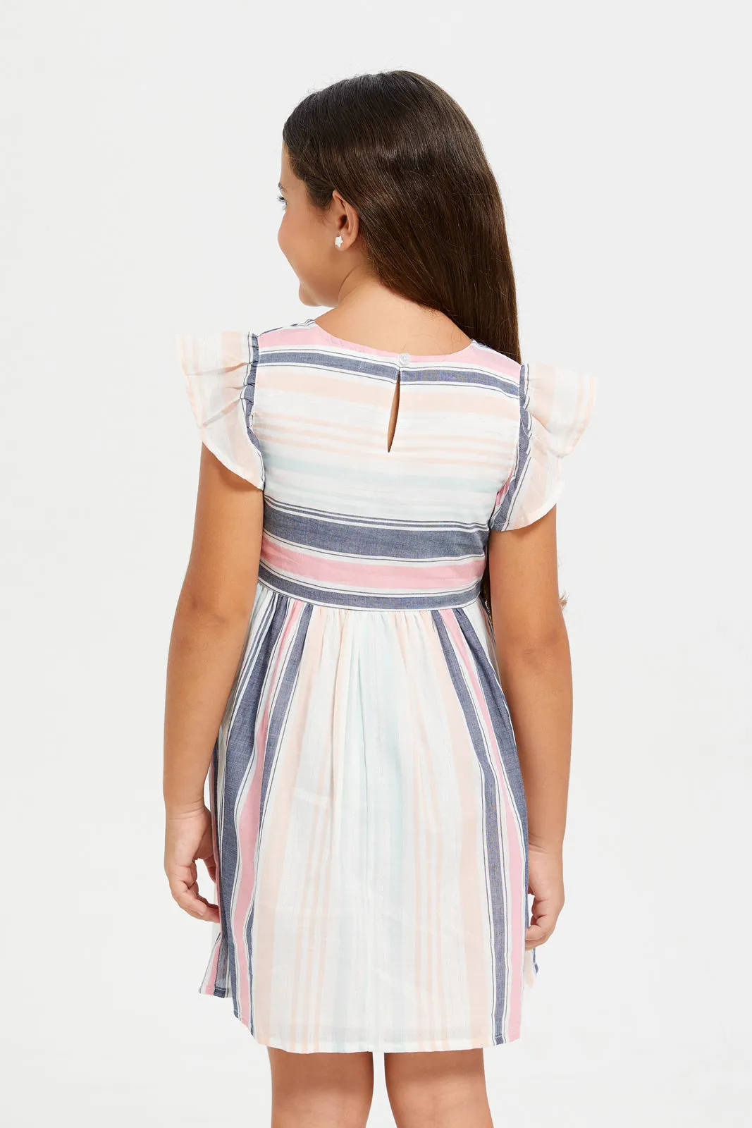 Girls Multicolour Striped Dress