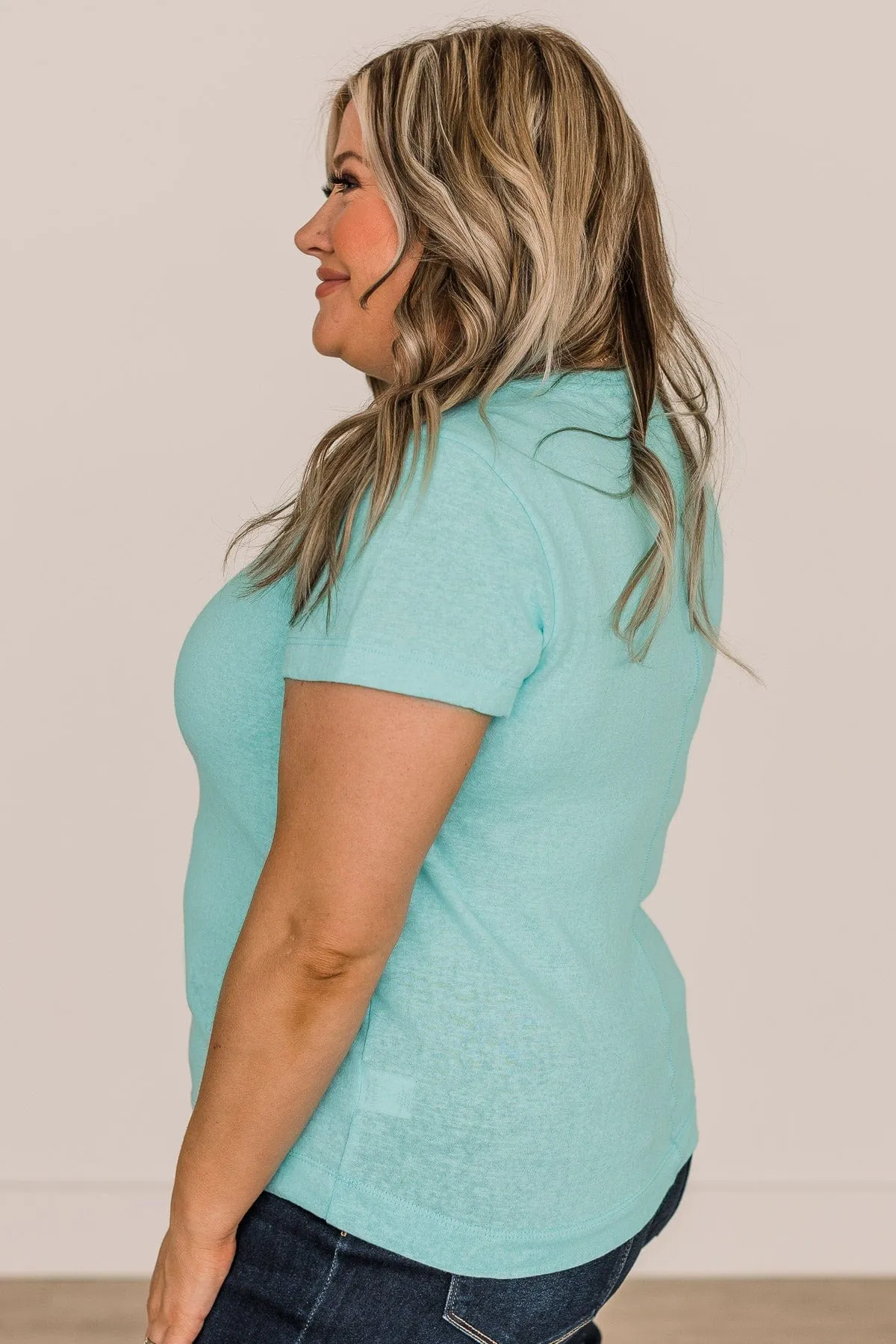 Aqua Short Sleeve Knit Top - Gives Me Hope