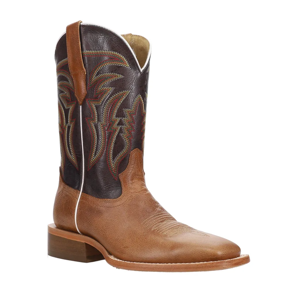 Goat Embroidered Wide Square Toe Cowboy Boots