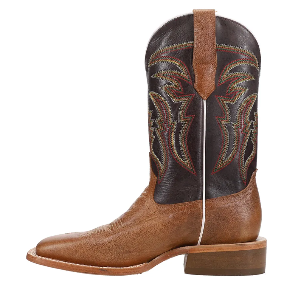 Goat Embroidered Wide Square Toe Cowboy Boots