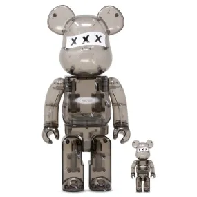 GOD SELECTIONXXX 100％ & 400% BE@RBRICK Set - Black/Clear