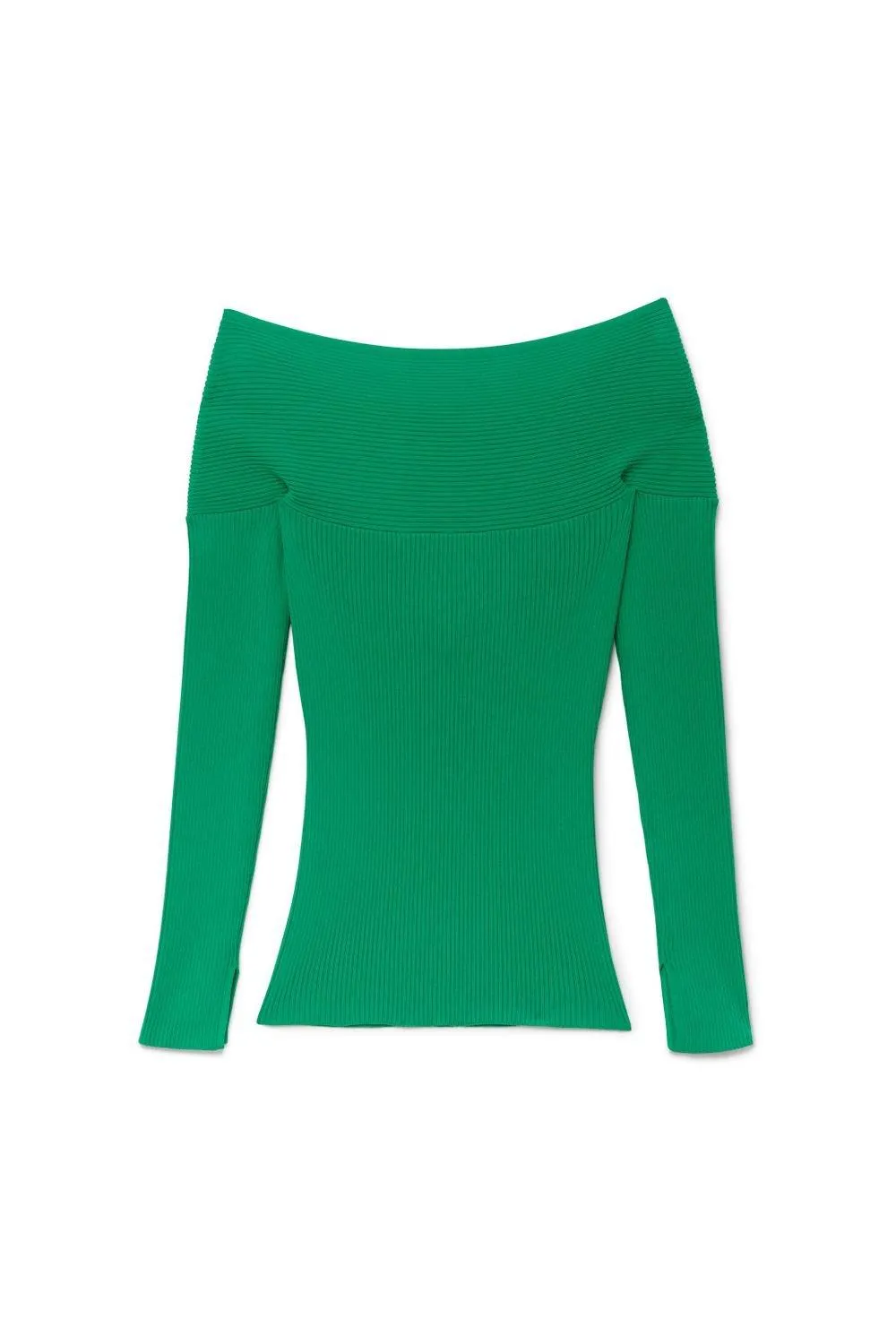 Green Bardot Wrap Knitted Top | Sunday Jumpers & Cardigans