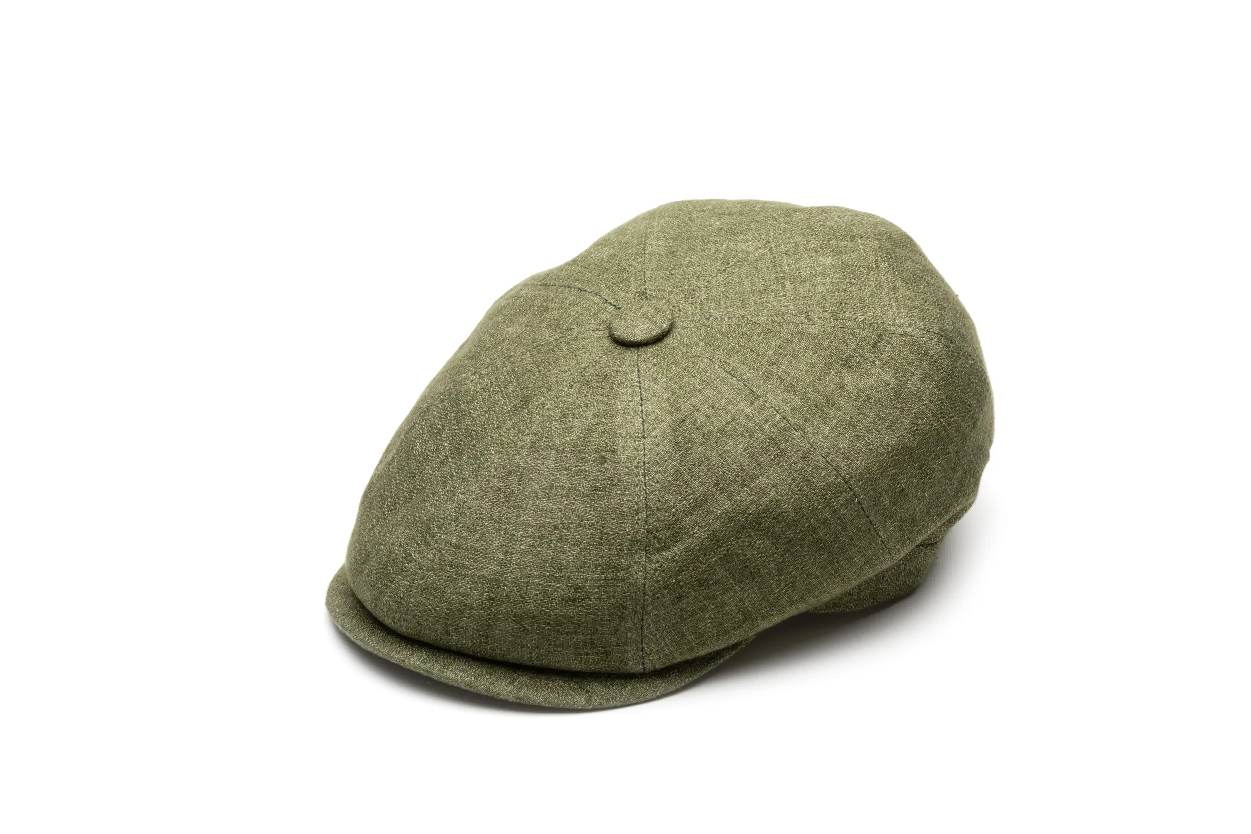 Green Irlandese Linen Flat Cap