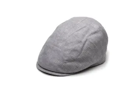 Grey Linen Flat Cap