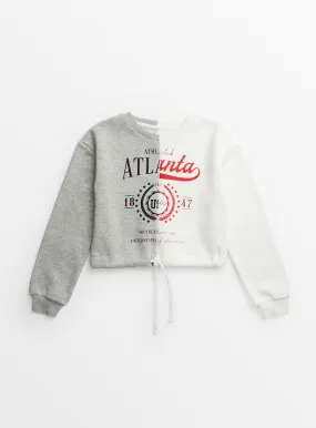 Grey Spliced Varsity Sweatshirt | 9 years | Jumpers and cardigans | Tu