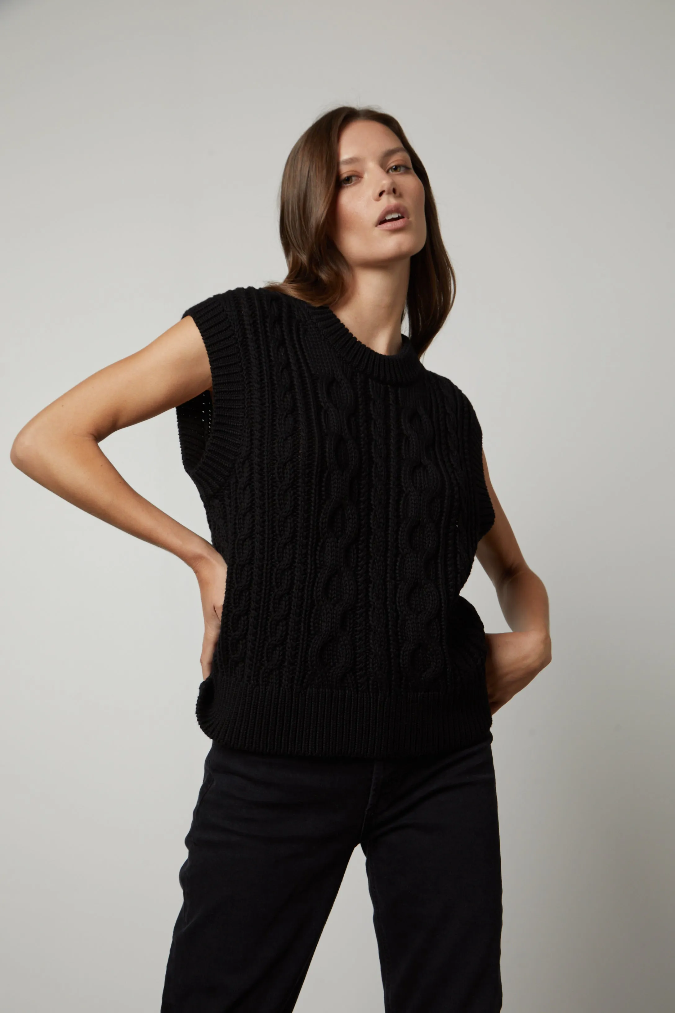 HADDEN KNIT TOP IN BLACK