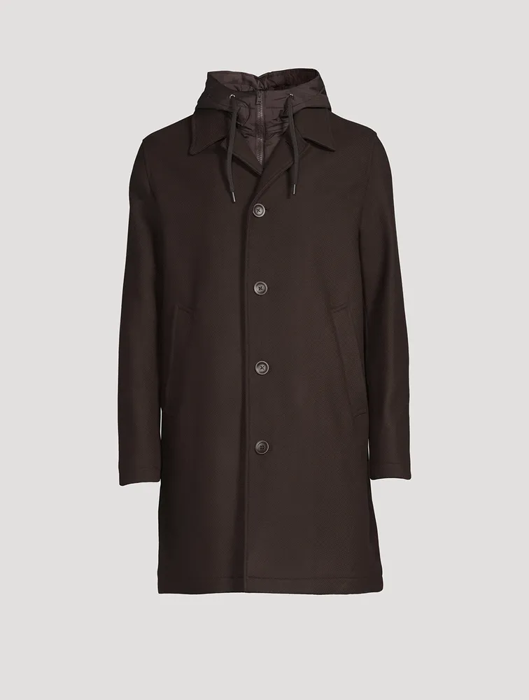 Herno Hooded Wool and Nylon Coat