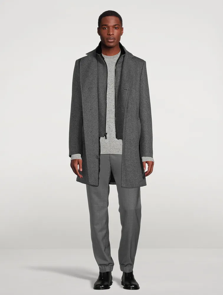 Herringbone Wool-Blend Coat from Holt Renfrew