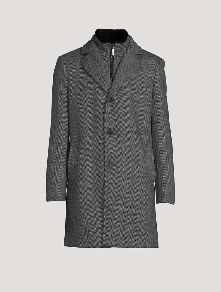 Herringbone Wool-Blend Coat from Holt Renfrew