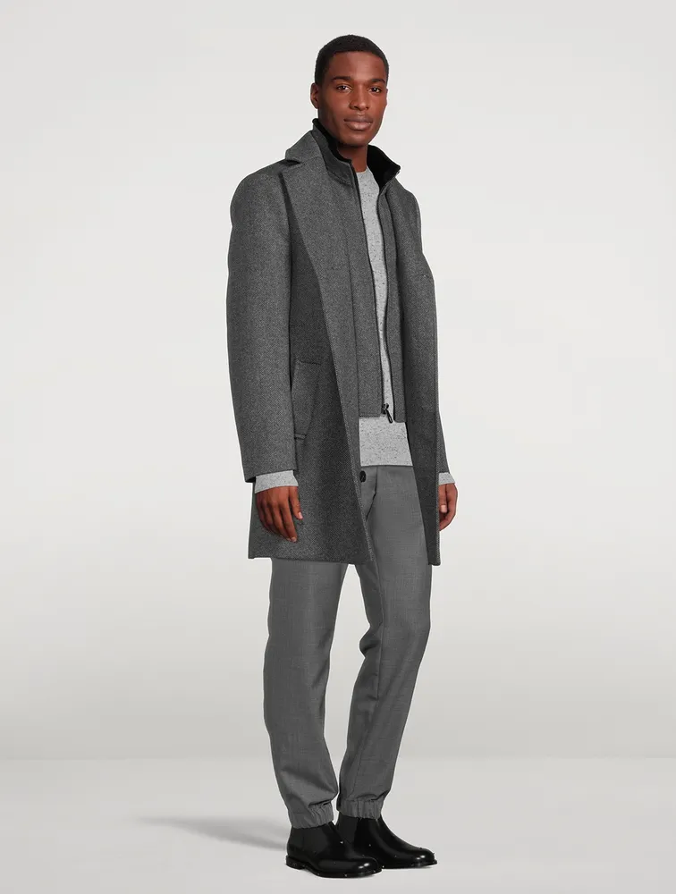 Herringbone Wool-Blend Coat from Holt Renfrew