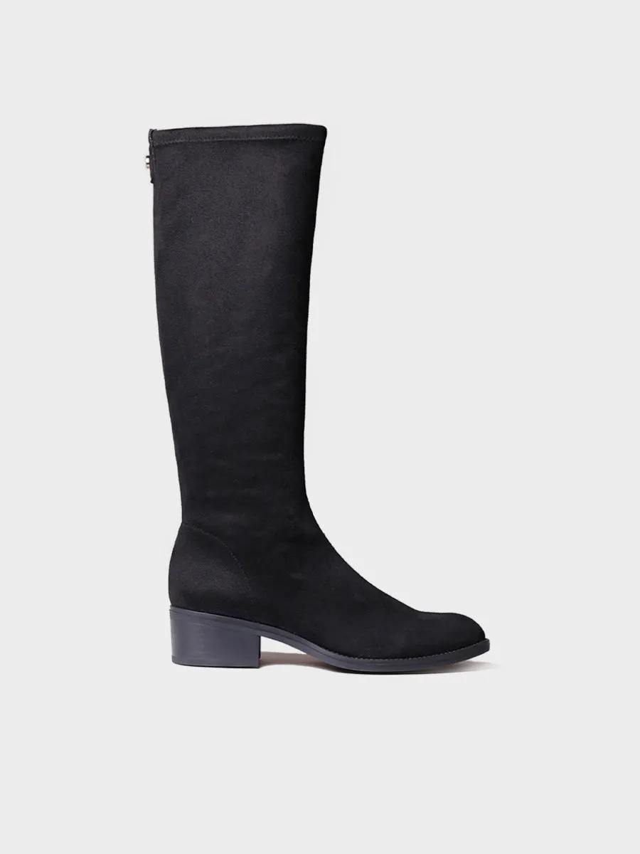 High boots for women in lycra in Navy - TREVI-LA