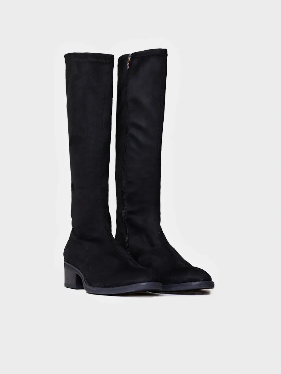 High boots for women in lycra in Navy - TREVI-LA