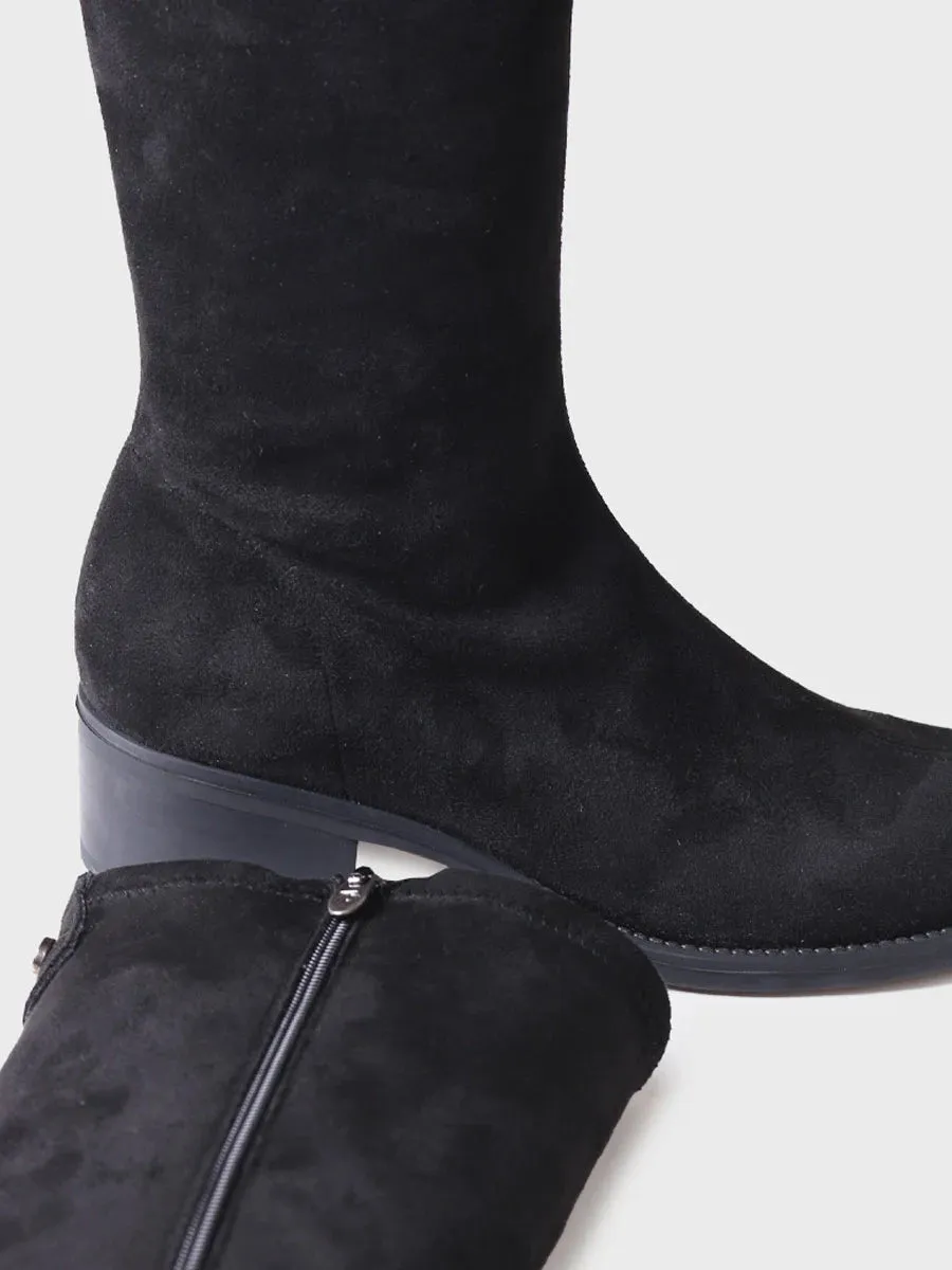 High boots for women in lycra in Navy - TREVI-LA