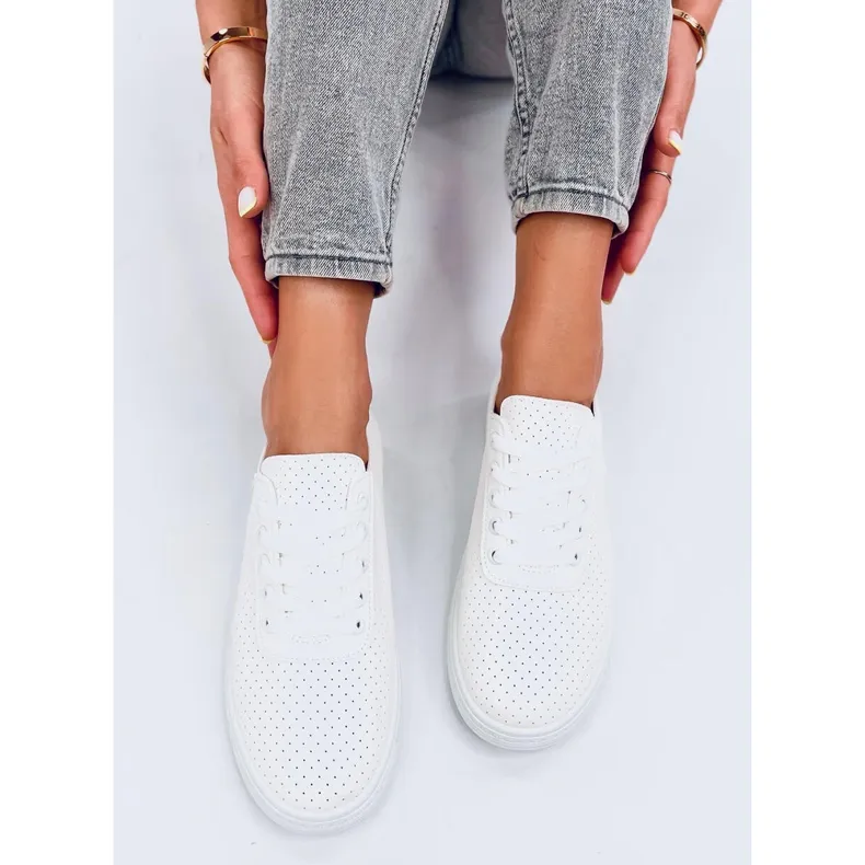 Hodges White openwork sneakers