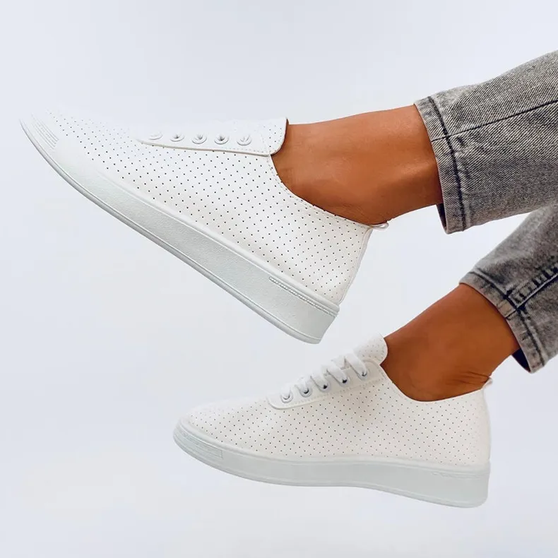 Hodges White openwork sneakers