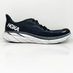 Hoka One One Mens Clifton 8 1119393 BWHT Black Running Shoes Sneakers Size 12.5D