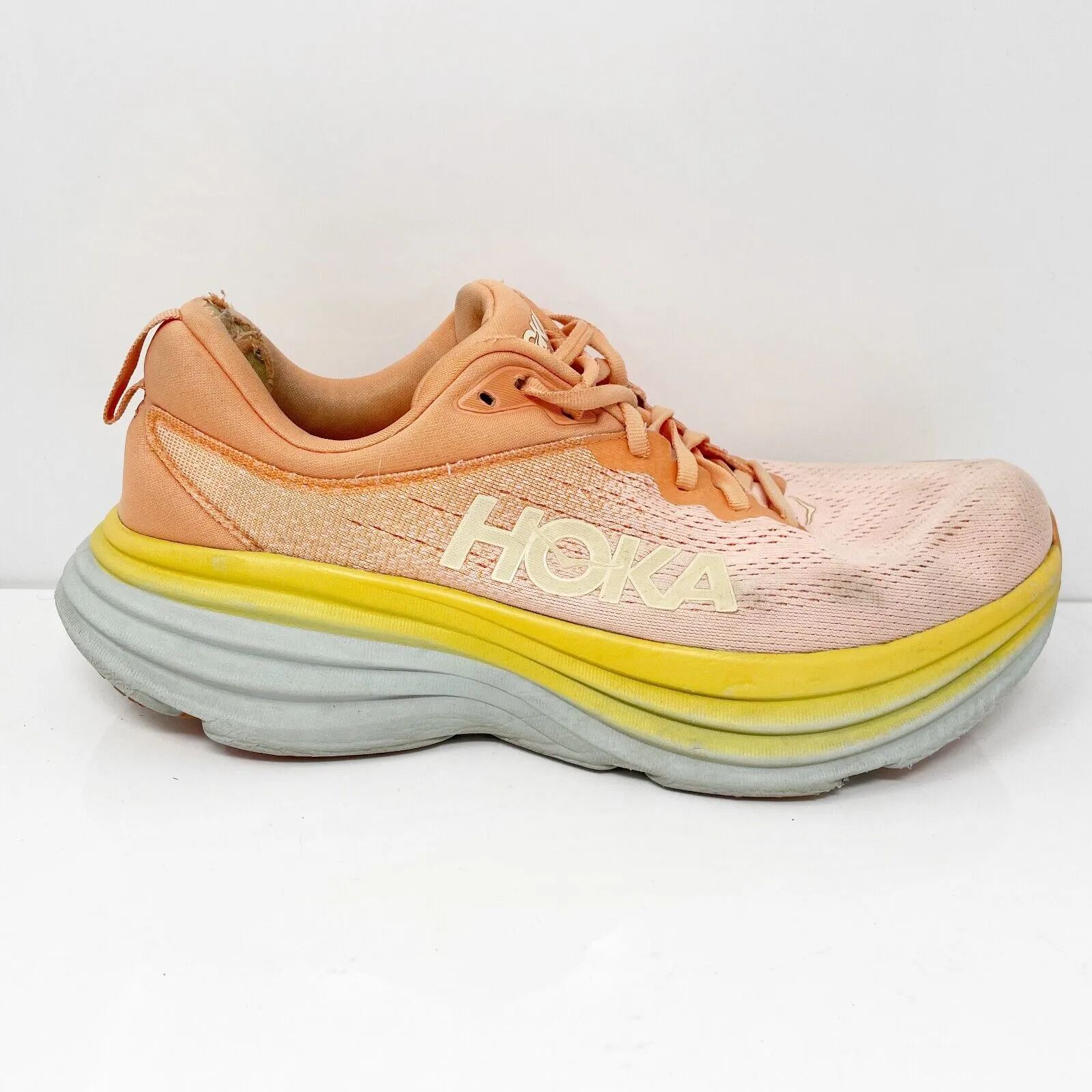 Hoka One One Womens Bondi 8 1127952 SCPP Orange Running Shoes Sneakers Size 9.5B