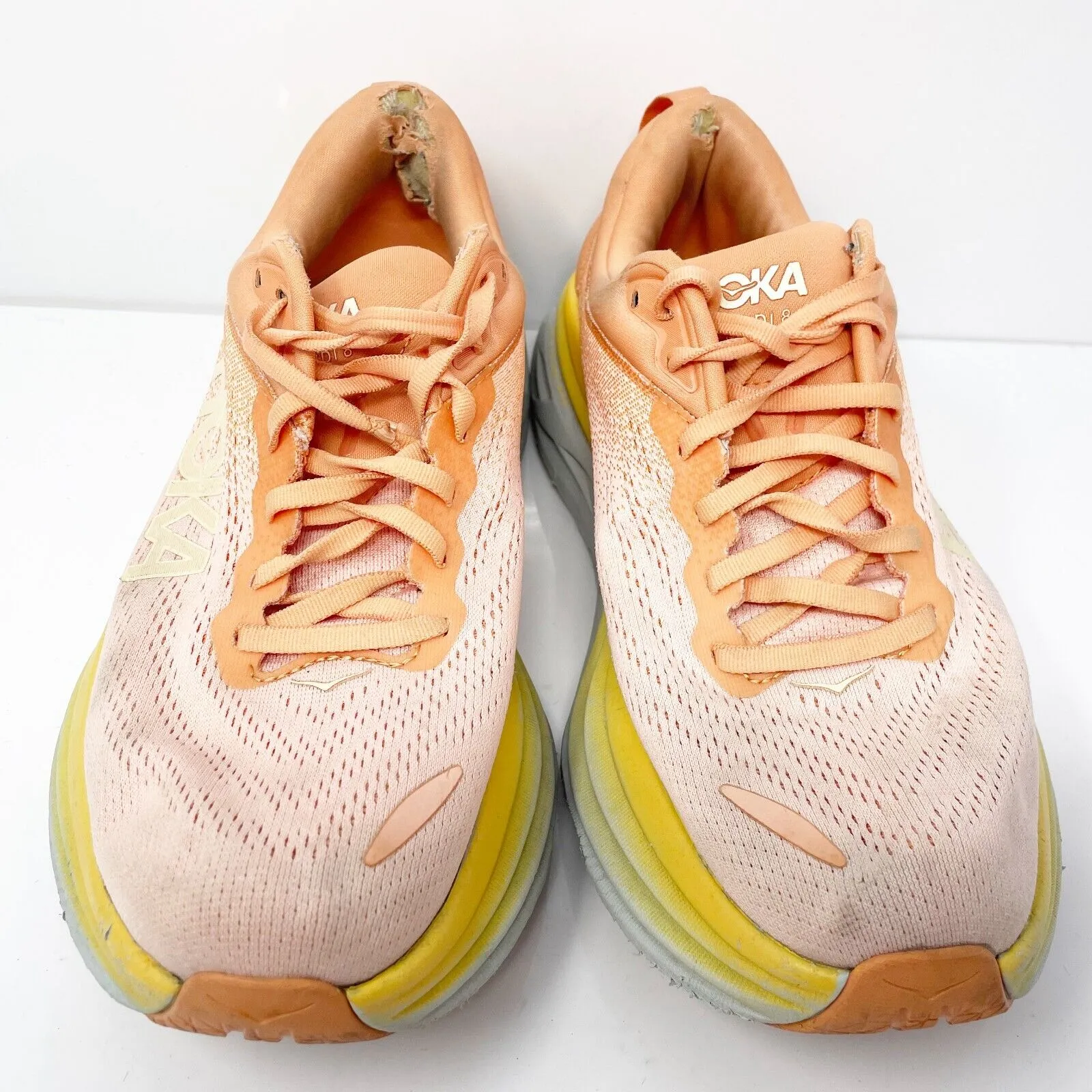 Hoka One One Womens Bondi 8 1127952 SCPP Orange Running Shoes Sneakers Size 9.5B