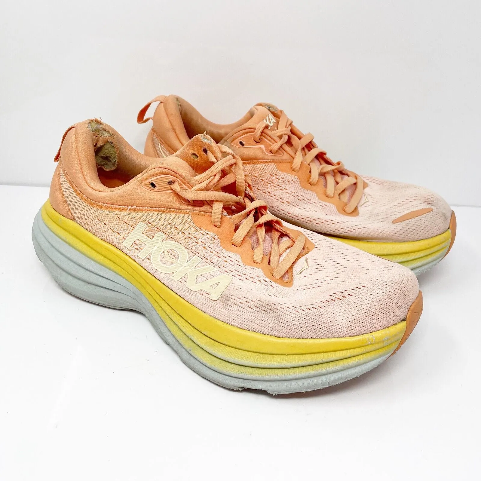 Hoka One One Womens Bondi 8 1127952 SCPP Orange Running Shoes Sneakers Size 9.5B