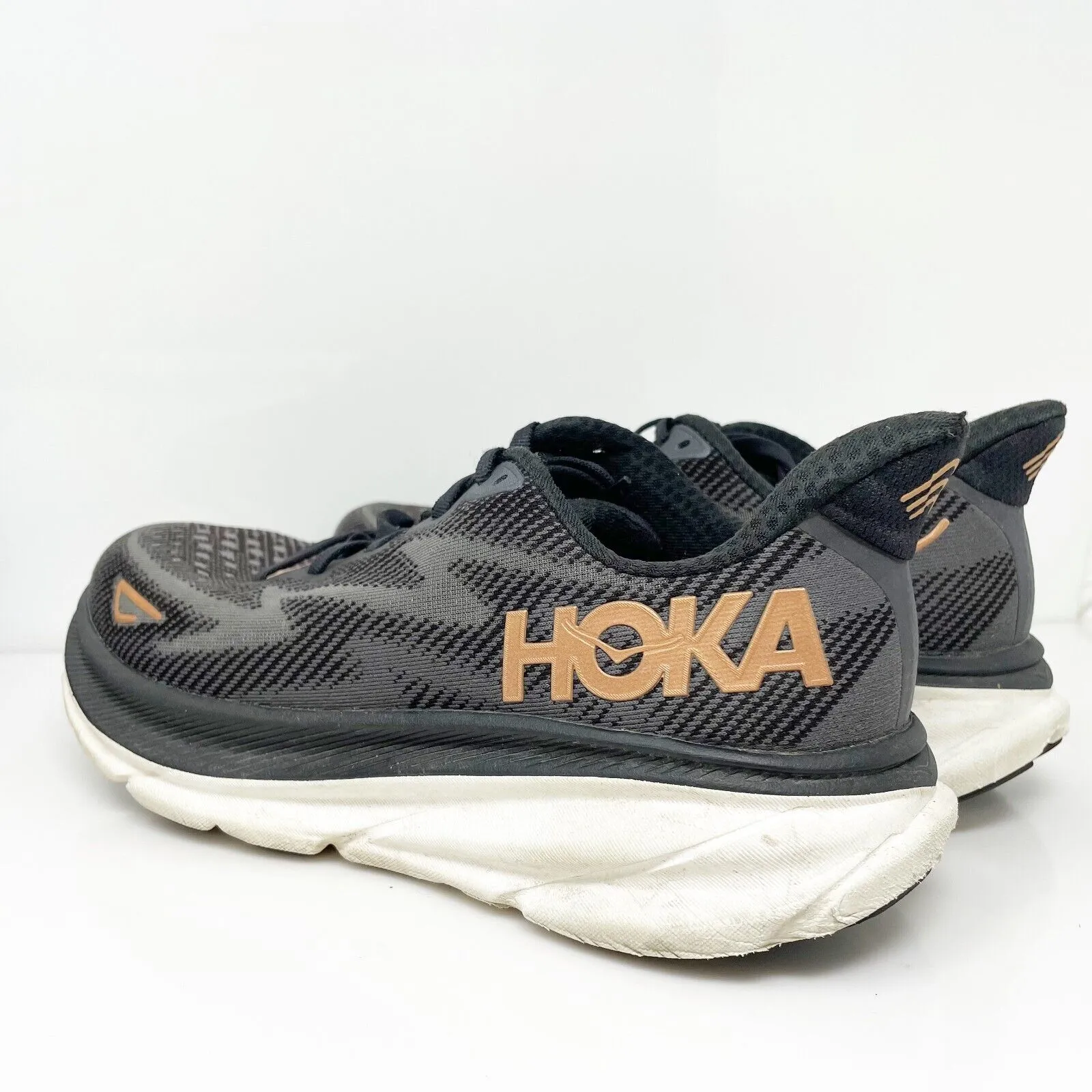 Hoka One One Womens Clifton 9 1127896 BRGL Black Running Shoes Sneakers Sz 9.5 B