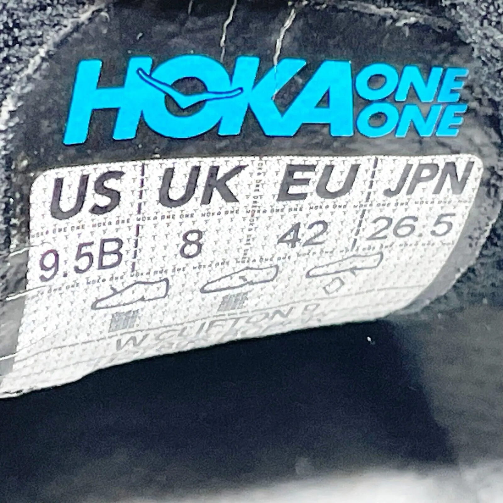 Hoka One One Womens Clifton 9 1127896 BRGL Black Running Shoes Sneakers Sz 9.5 B