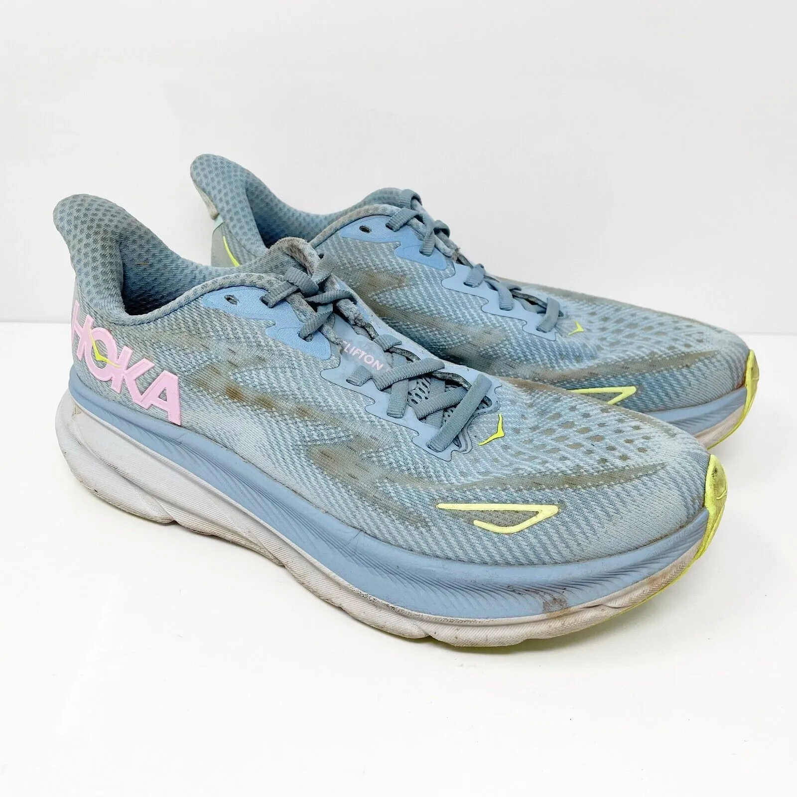 Hoka One One Womens Clifton 9 1127896 DNK Blue Running Shoes Sneakers Size 8.5 B