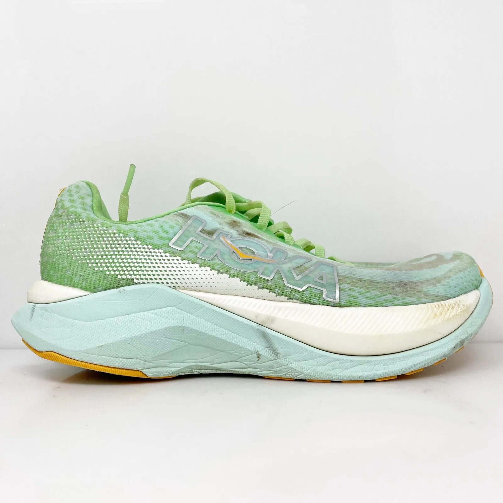 Hoka One One Womens Mach X 1141451 LGSO Green Running Shoes Sneakers Size 8.5 B