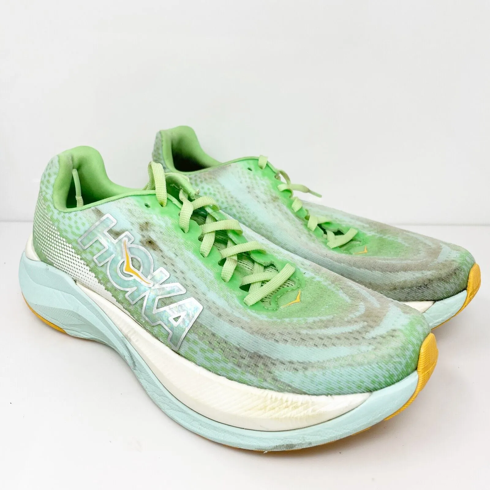 Hoka One One Womens Mach X 1141451 LGSO Green Running Shoes Sneakers Size 8.5 B