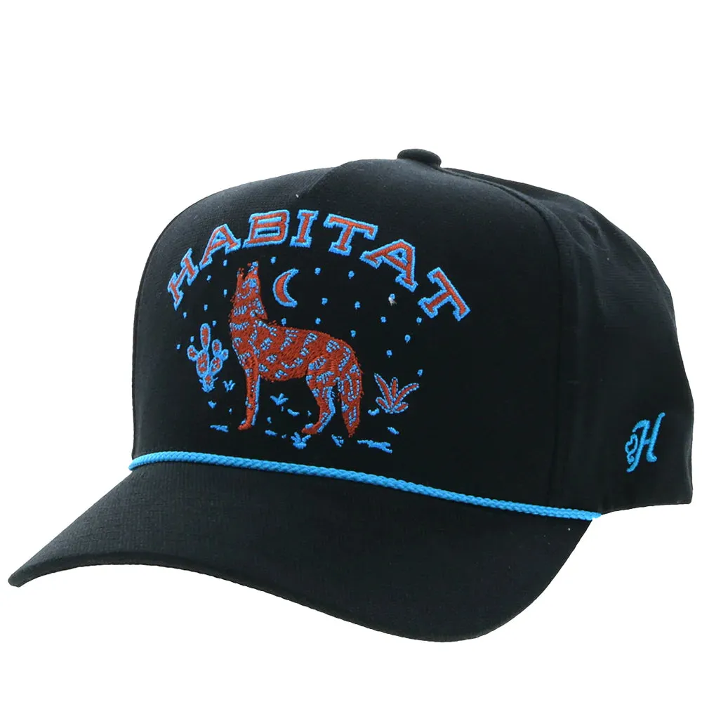 Black HOOEY Habitat Hat with Orange & Blue Stitching