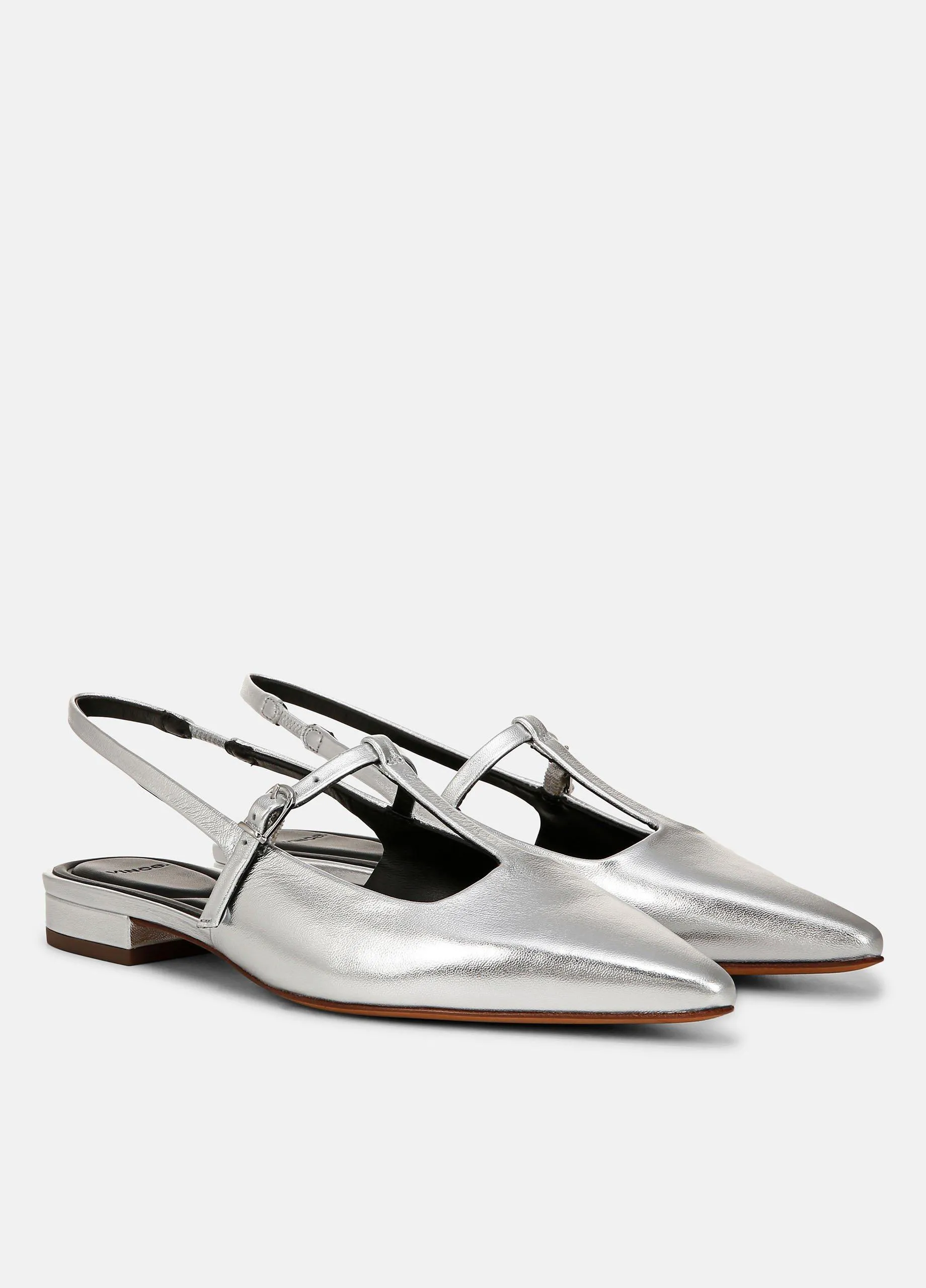 Iliana Metallic Leather Slingback Flat