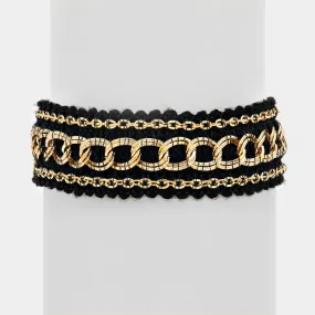 Metal chain knit bracelet by iLLASPARKZ