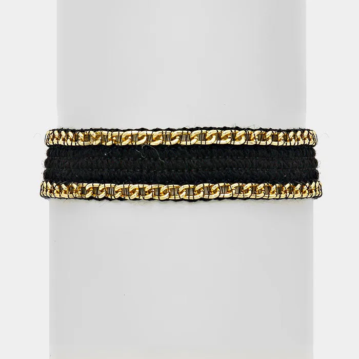 iLLASPARKZ Woven Metal Chain Bracelet