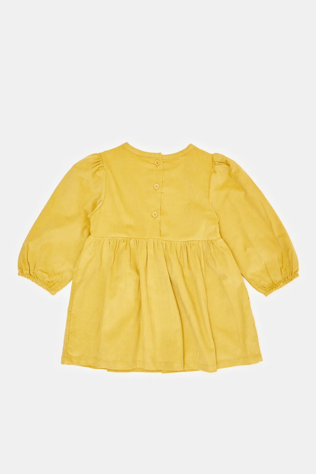 Infant Girls Mustard Smocking Dress