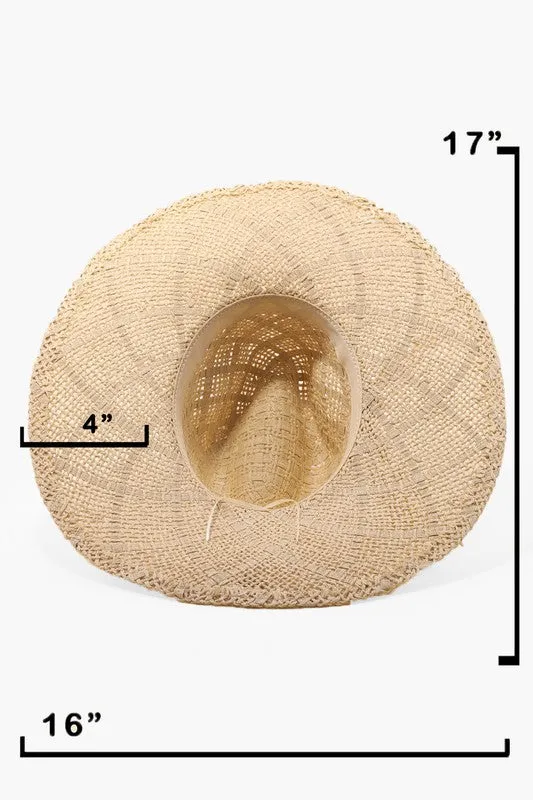 Sun Hat with Detailed Straw Weaving