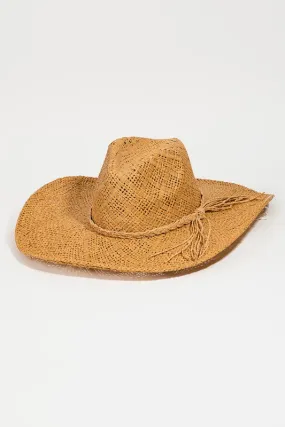 Sun Hat with Detailed Straw Weaving