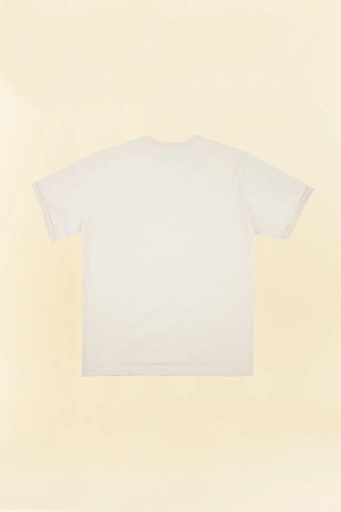 Iron Heart 11oz Cotton Knit Crew Neck T-Shirt - Cream