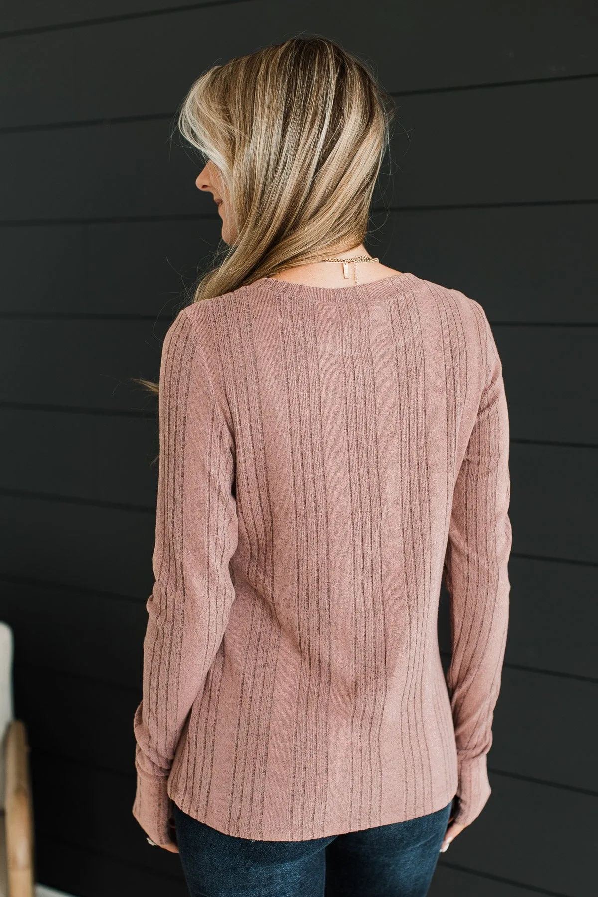 Dusty Rose It's Been Lovely Knit Top