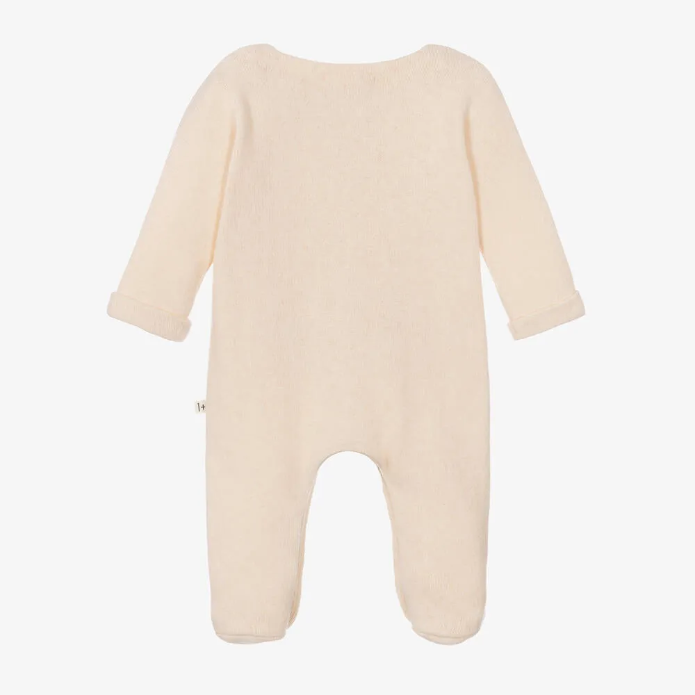 Ivory Cotton Knit Babygrow