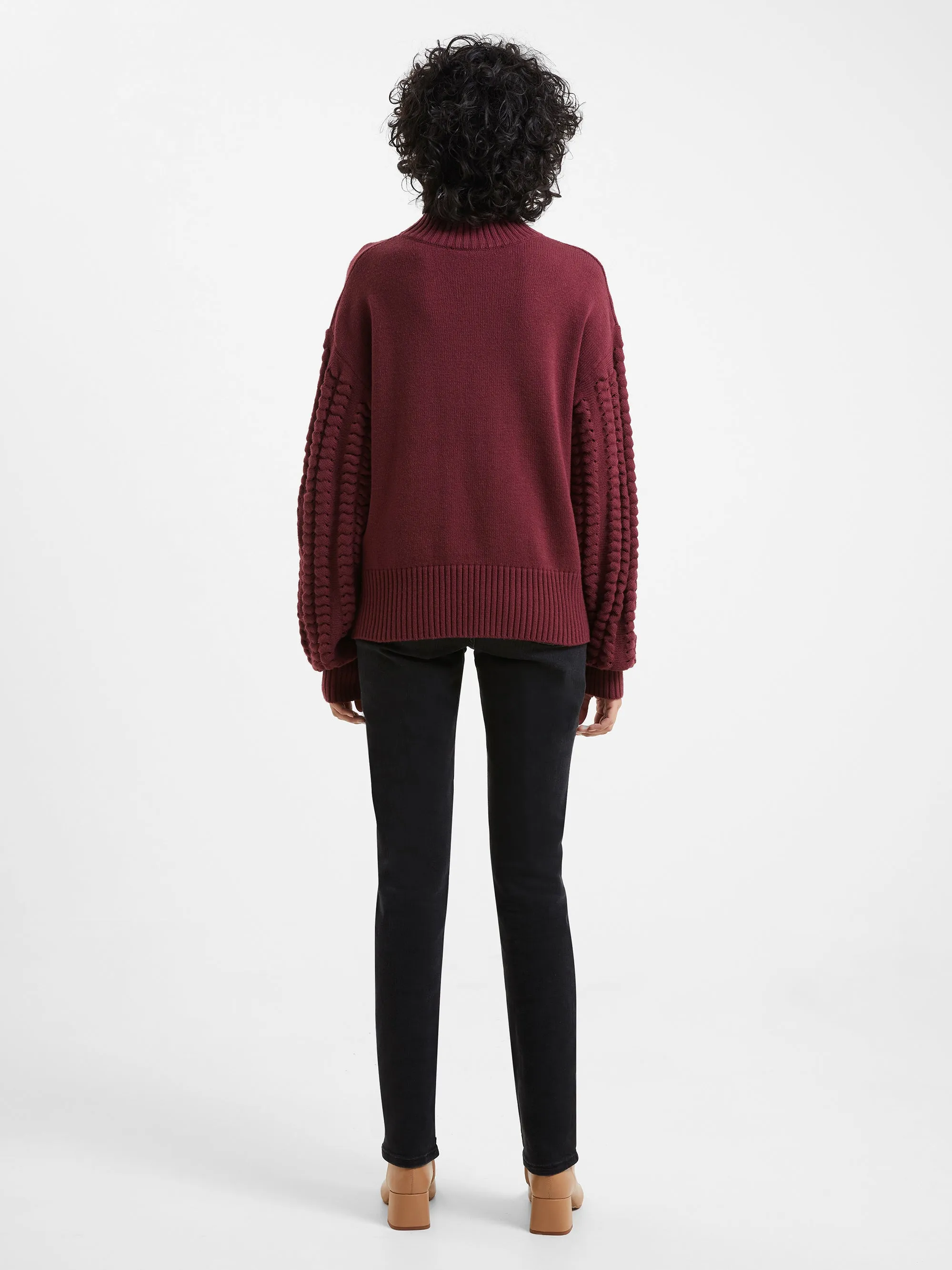 Jolee sweater with high neck and cable knit detail