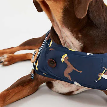 Kaleidoscope Water Resistant Navy Dog Coat by Joules