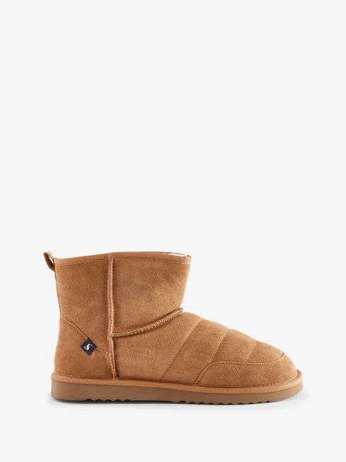 Joules Riley Faux Fur Suede Slipper Boots