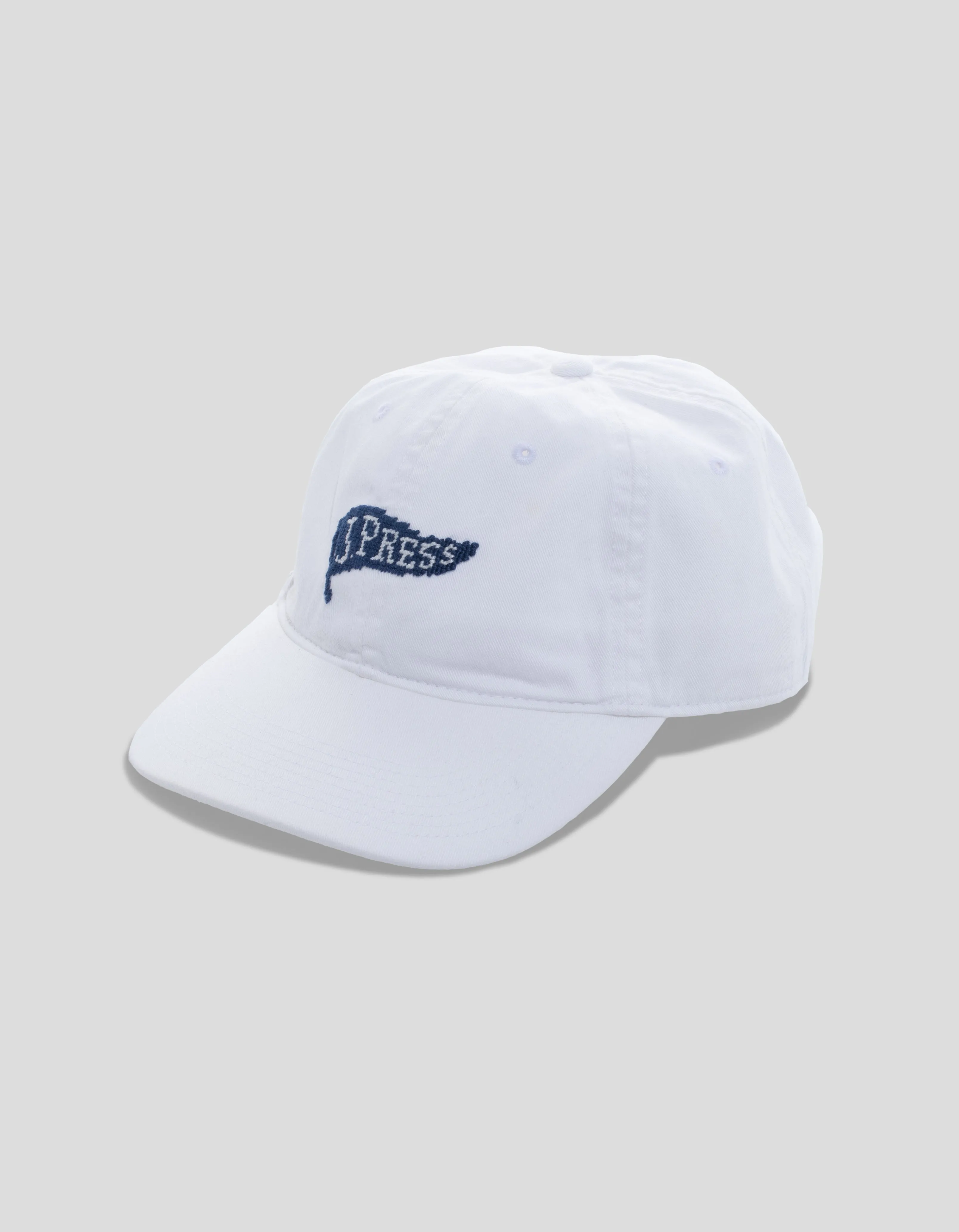 J.PRESS PENNANT NEEDLEPOINT HAT - WHITE