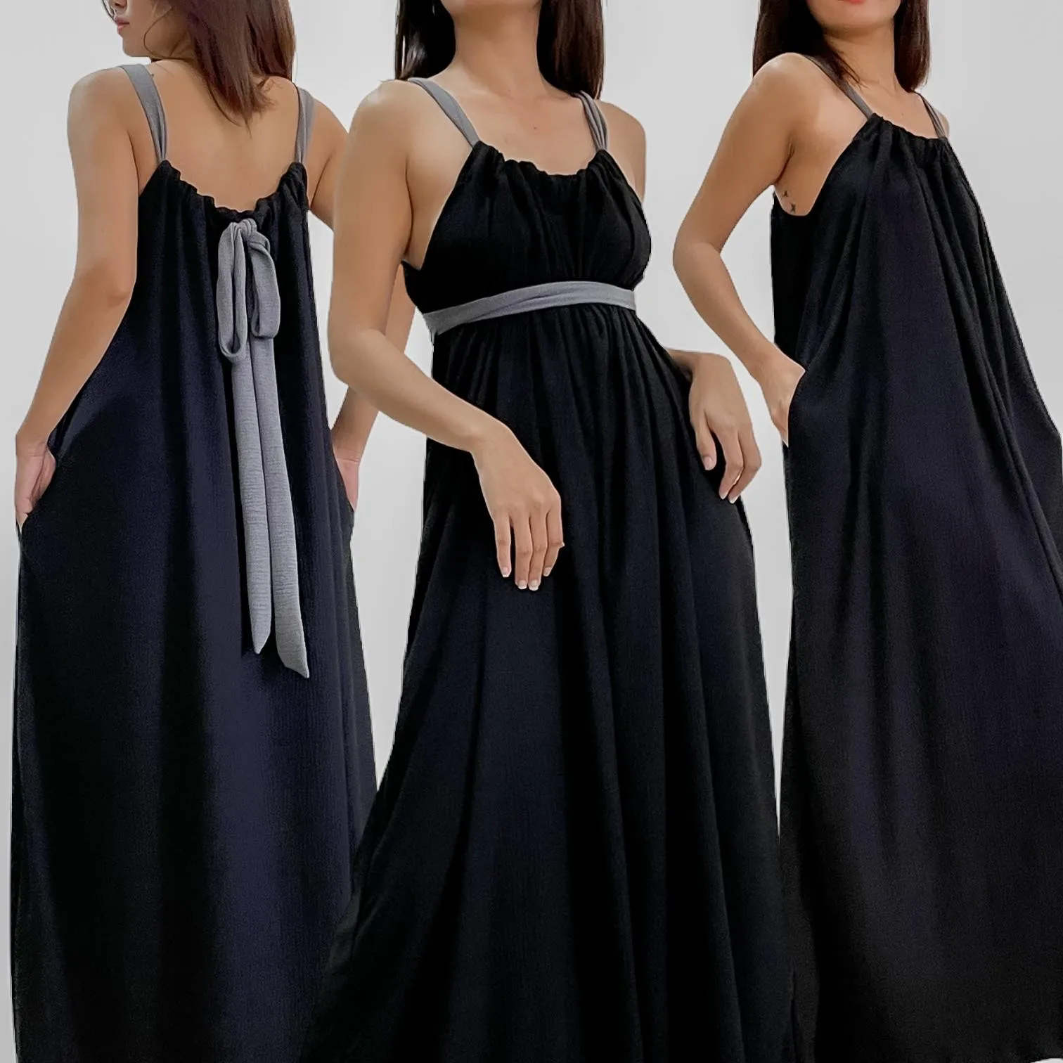 JULIA Textured Knit Convertible Maxi Dress