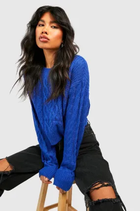 Cable Knit Crop Jumper - Shop Jumpers & Cardigans at boohoo