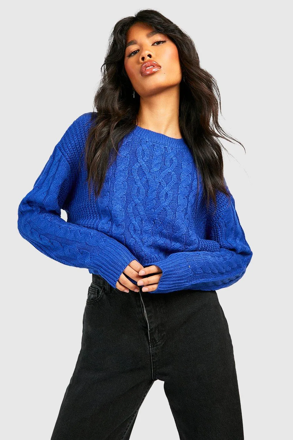 Cable Knit Crop Jumper - Shop Jumpers & Cardigans at boohoo